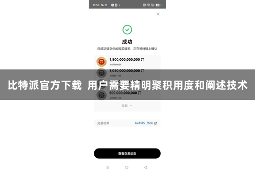 比特派官方下载  用户需要精明聚积用度和阐述技术